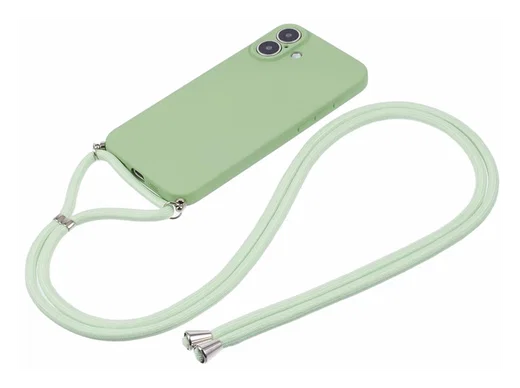 Apple iPhone 16 Hoesje met Koord en Camera Bescherming Back Cover Matcha Groen afbeelding 6