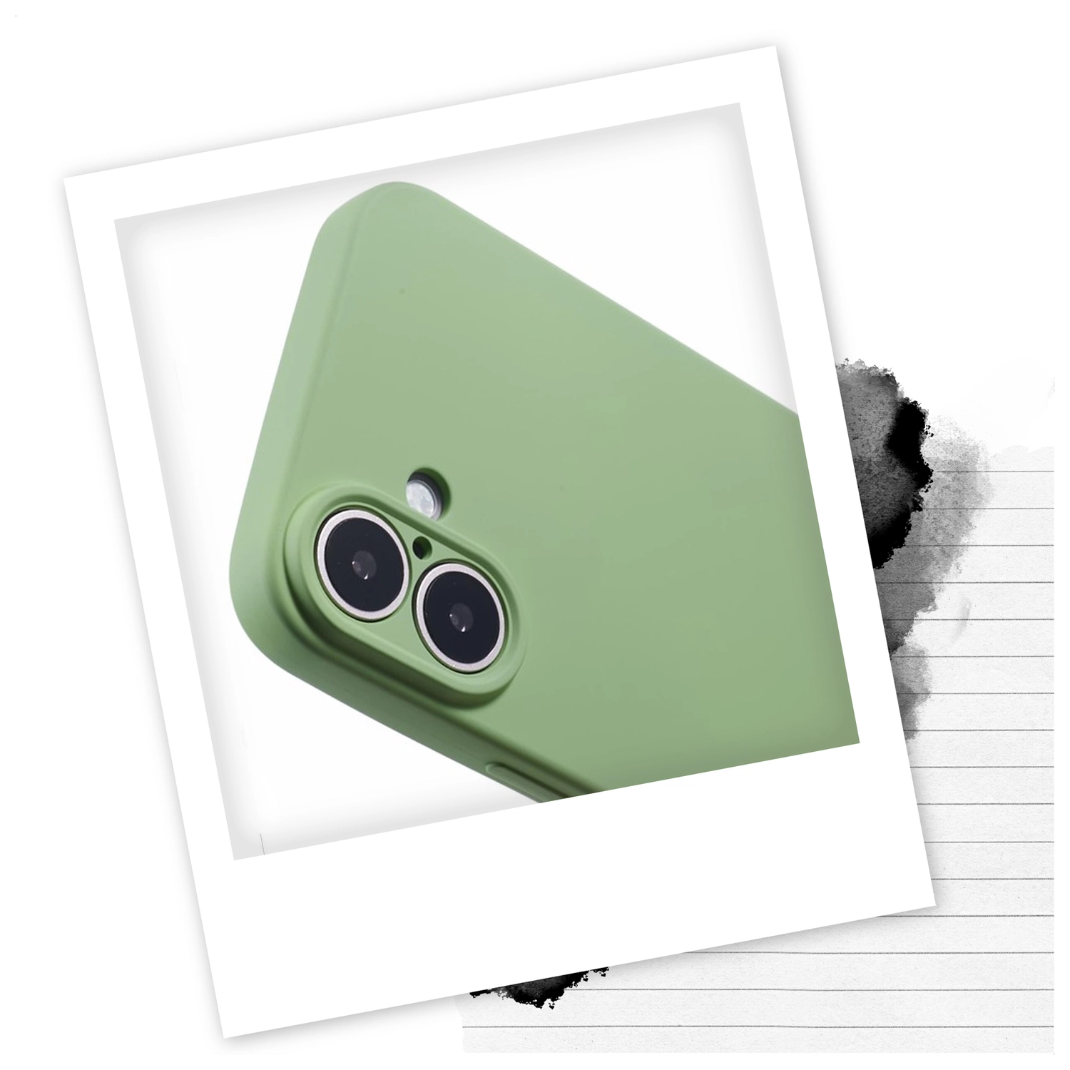 Apple iPhone 16 Hoesje met Koord en Camera Bescherming Back Cover Matcha Groen afbeelding 2