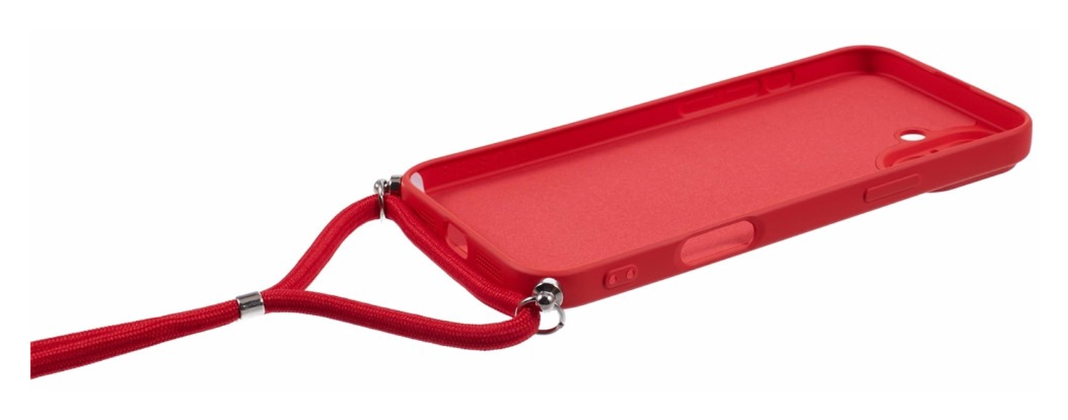 Apple iPhone 16 Hoesje met Koord en Camera Bescherming Back Cover Rood afbeelding 7