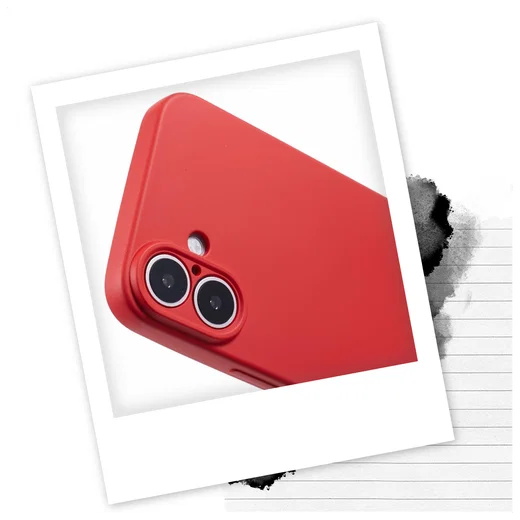 Apple iPhone 16 Hoesje met Koord en Camera Bescherming Back Cover Rood afbeelding 2