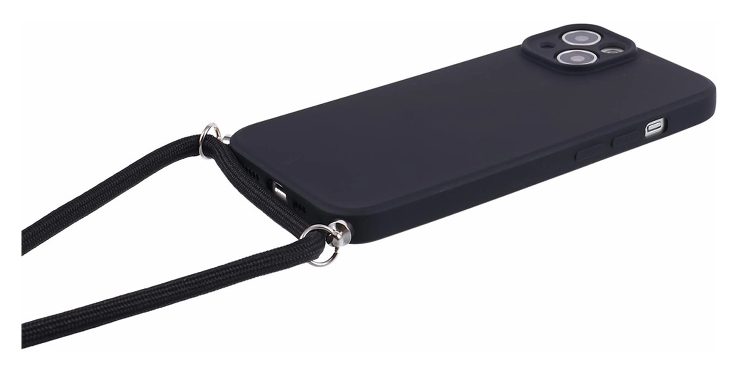 Apple iPhone 15 Hoesje met Koord en Camera Bescherming Back Cover Zwart afbeelding 7