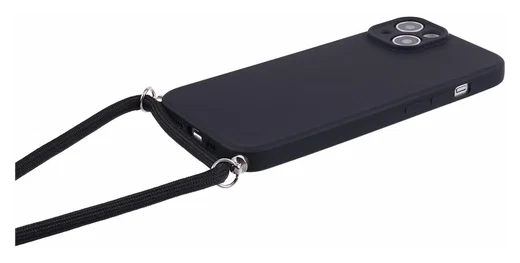 Apple iPhone 15 Hoesje met Koord en Camera Bescherming Back Cover Zwart afbeelding 7