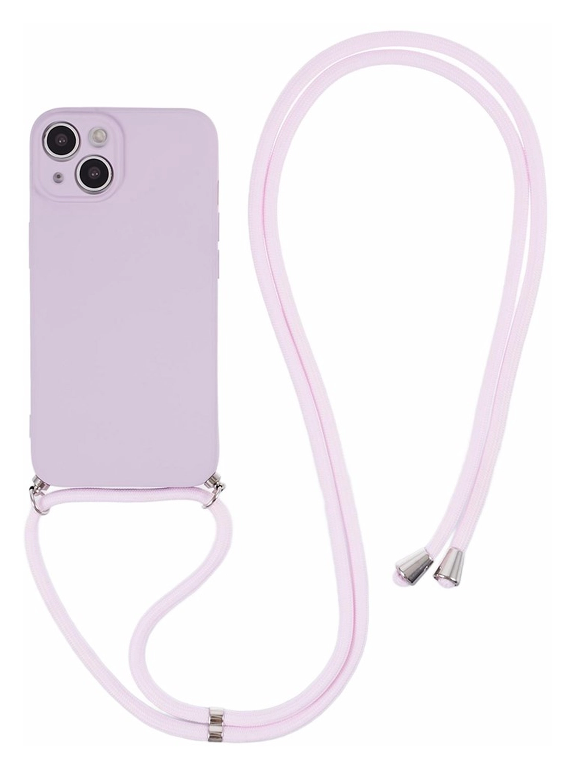 Apple iPhone 15 Hoesje met Koord en Camera Bescherming Back Cover Paars afbeelding 1