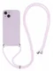 Apple iPhone 15 Hoesje met Koord en Camera Bescherming Back Cover Paars