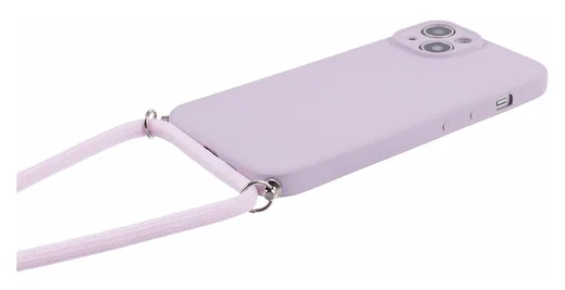 Apple iPhone 15 Hoesje met Koord en Camera Bescherming Back Cover Paars afbeelding 2