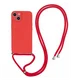 Apple iPhone 15 Hoesje met Koord en Camera Bescherming Back Cover Rood afbeelding 1