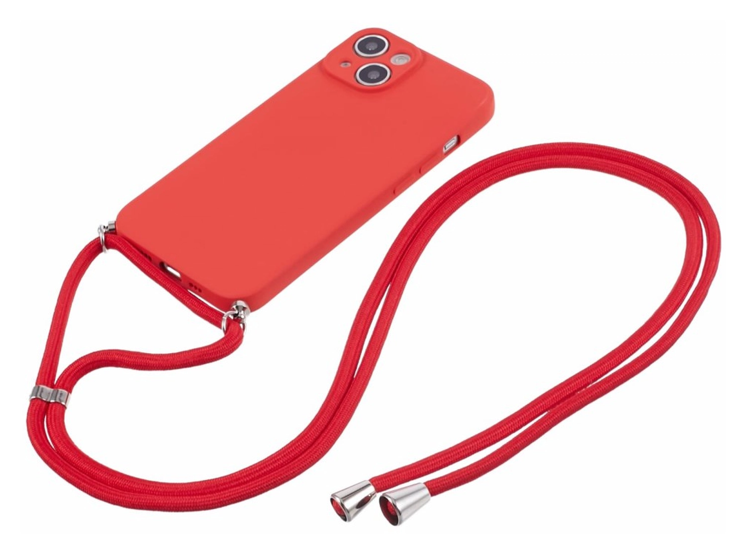Apple iPhone 15 Hoesje met Koord en Camera Bescherming Back Cover Rood afbeelding 6