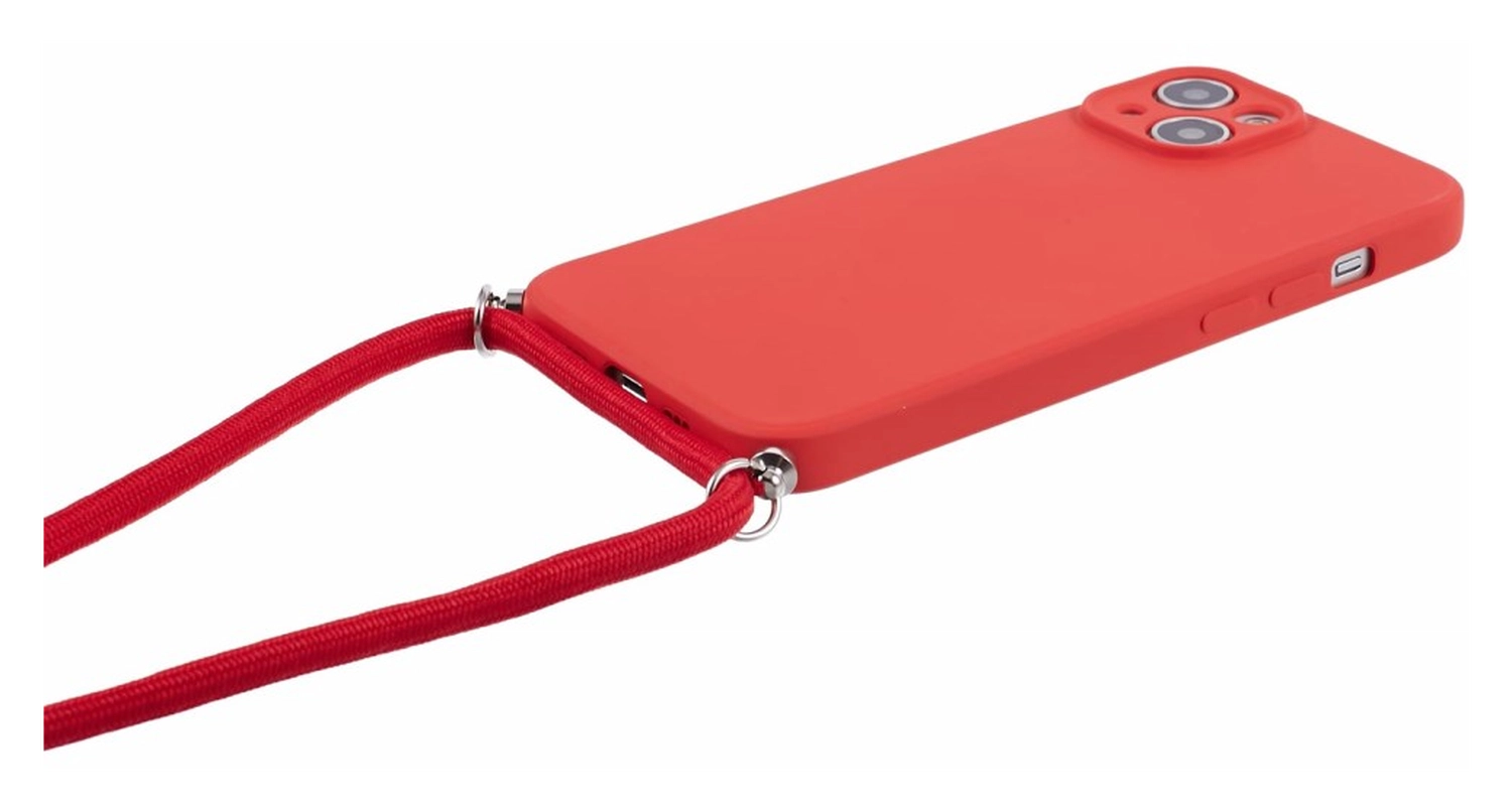 Apple iPhone 15 Hoesje met Koord en Camera Bescherming Back Cover Rood afbeelding 7