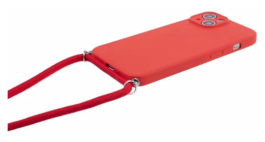 Apple iPhone 15 Hoesje met Koord en Camera Bescherming Back Cover Rood afbeelding 7
