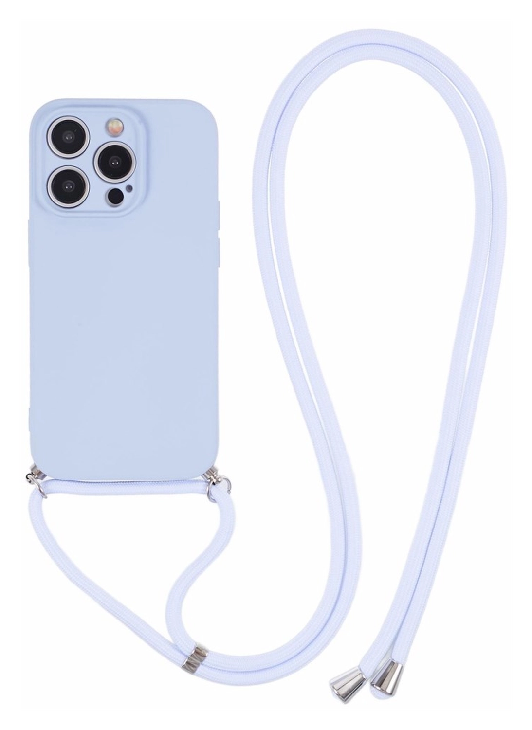 Apple iPhone 15 Pro Hoesje met Koord en Camera Bescherming Back Cover Lichtpaars afbeelding 1