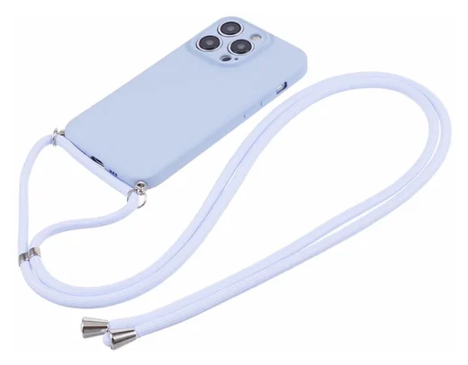 Apple iPhone 15 Pro Hoesje met Koord en Camera Bescherming Back Cover Lichtpaars afbeelding 7