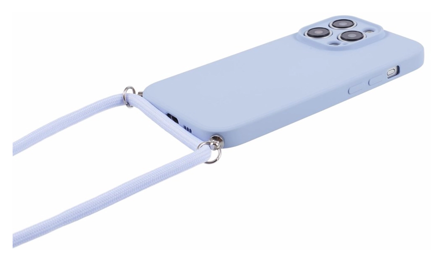 Apple iPhone 15 Pro Hoesje met Koord en Camera Bescherming Back Cover Lichtpaars afbeelding 8