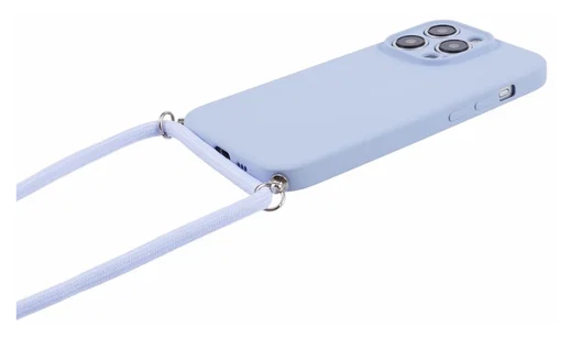 Apple iPhone 15 Pro Hoesje met Koord en Camera Bescherming Back Cover Lichtpaars afbeelding 8