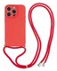 Apple iPhone 15 Pro Hoesje met Koord en Camera Bescherming Back Cover Rood