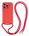 Apple iPhone 15 Pro Hoesje met Koord en Camera Bescherming Back Cover Rood