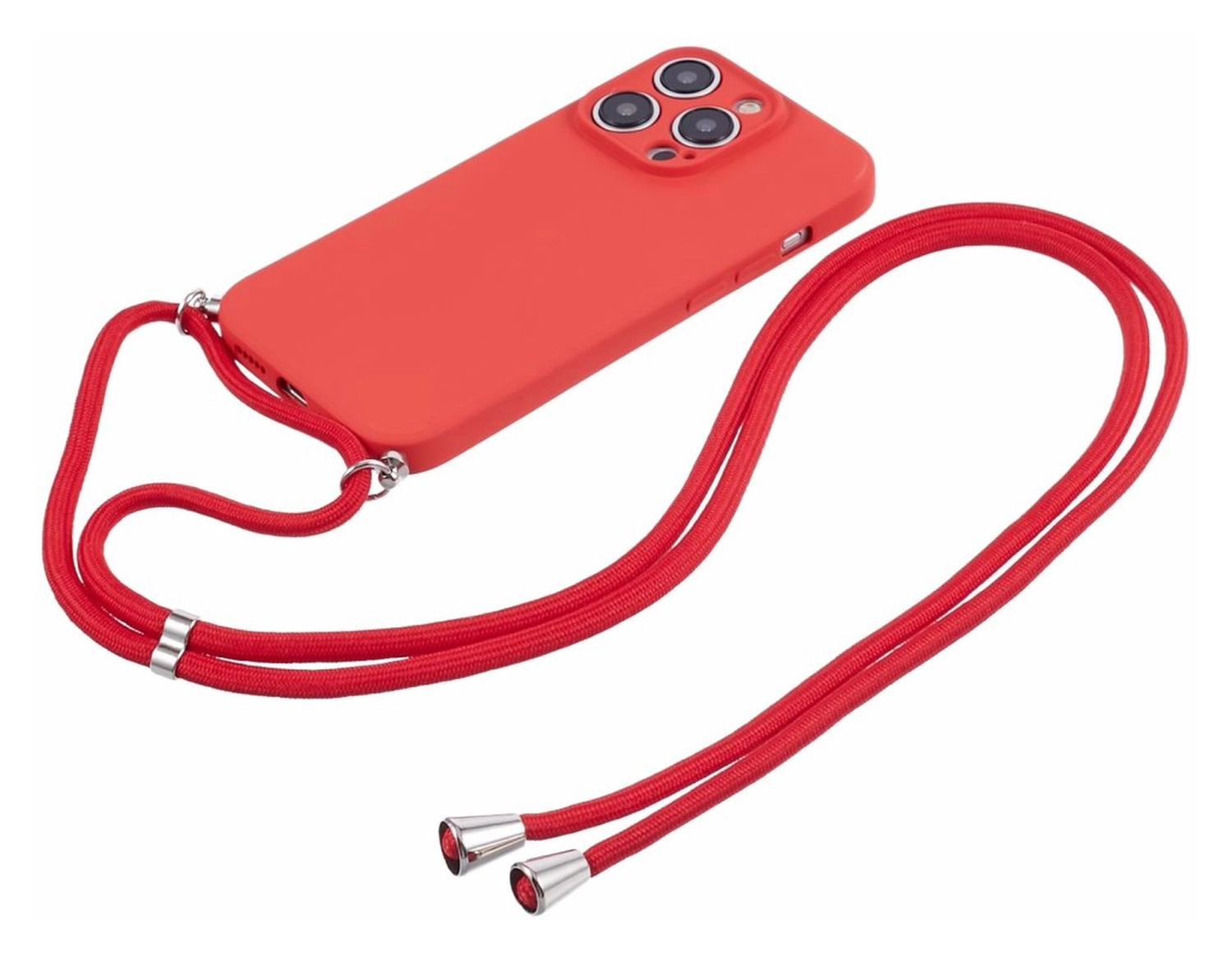 Apple iPhone 15 Pro Hoesje met Koord en Camera Bescherming Back Cover Rood afbeelding 6