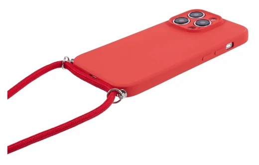 Apple iPhone 15 Pro Hoesje met Koord en Camera Bescherming Back Cover Rood afbeelding 7