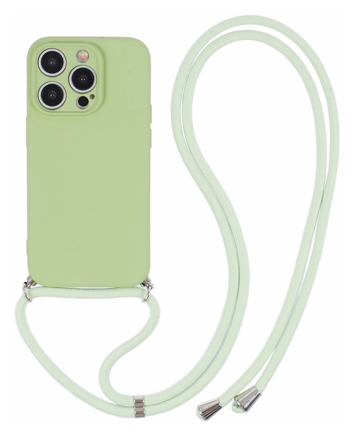 Apple iPhone 15 Pro Hoesje met Koord en Camera Bescherming Back Cover Matcha afbeelding 1