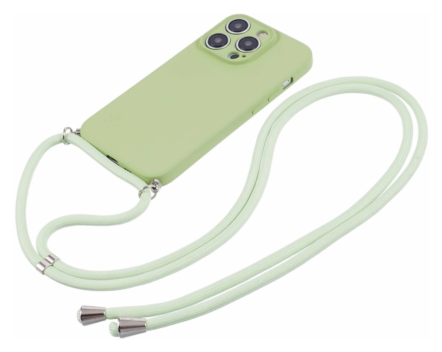 Apple iPhone 15 Pro Hoesje met Koord en Camera Bescherming Back Cover Matcha afbeelding 6