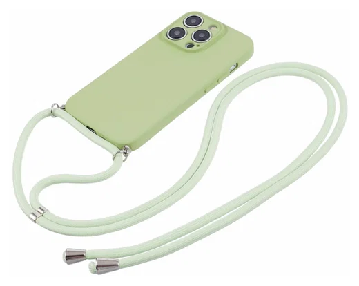 Apple iPhone 15 Pro Hoesje met Koord en Camera Bescherming Back Cover Matcha afbeelding 6