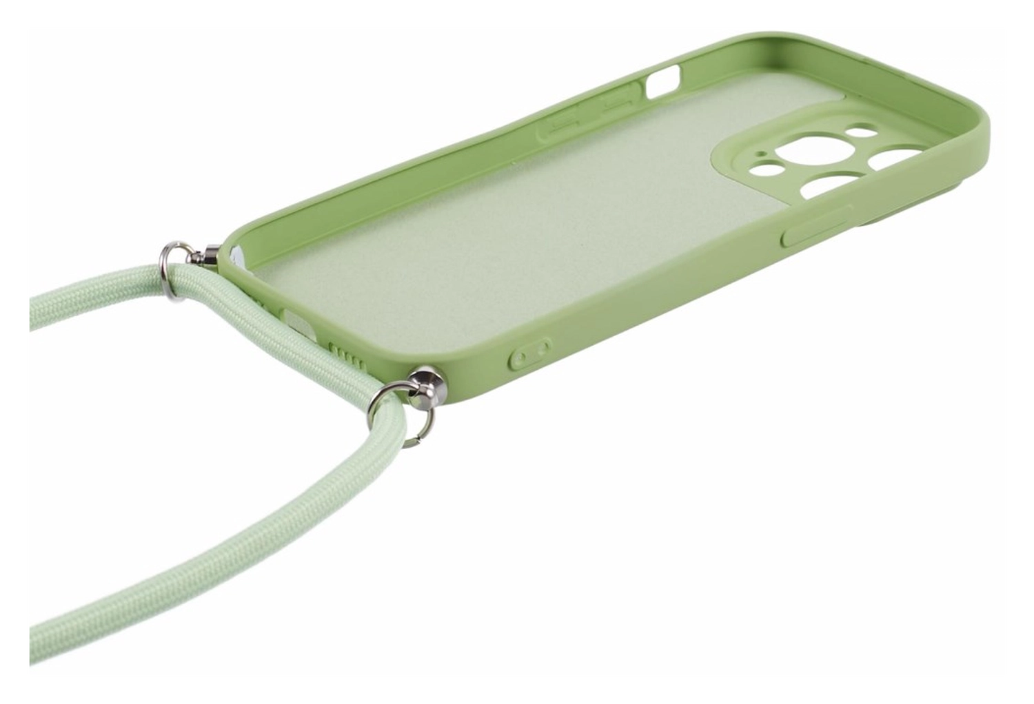 Apple iPhone 15 Pro Hoesje met Koord en Camera Bescherming Back Cover Matcha afbeelding 8