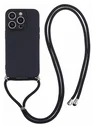 iPhone 15 Pro Max Hoesje met Koord en Camera Bescherming Back Cover Zwart