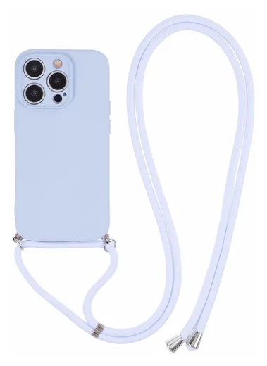 iPhone 15 Pro Max Hoesje met Koord en Camera Bescherming Back Cover Lichtpaars afbeelding 1