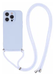 iPhone 15 Pro Max Hoesje met Koord en Camera Bescherming Back Cover Lichtpaars afbeelding