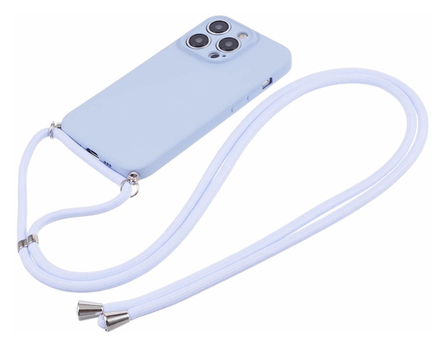 iPhone 15 Pro Max Hoesje met Koord en Camera Bescherming Back Cover Lichtpaars afbeelding 6