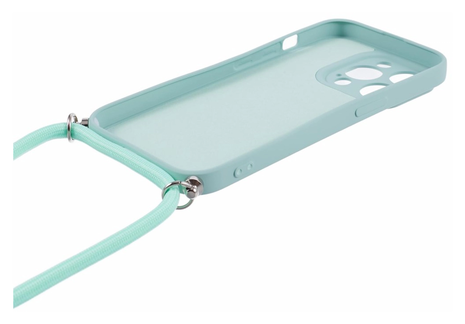 Apple iPhone 15 Pro Max Hoesje met Koord en Camera Bescherming Back Cover Mint afbeelding 9