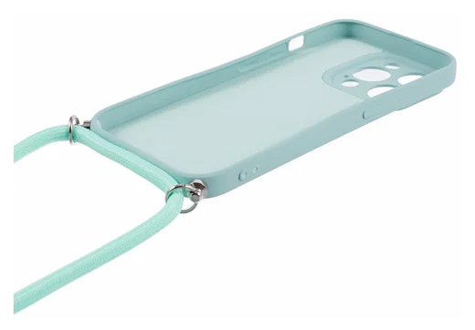 Apple iPhone 15 Pro Max Hoesje met Koord en Camera Bescherming Back Cover Mint afbeelding 9