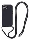 Apple iPhone 13 Hoesje met Koord en Camera Bescherming Back Cover Zwart