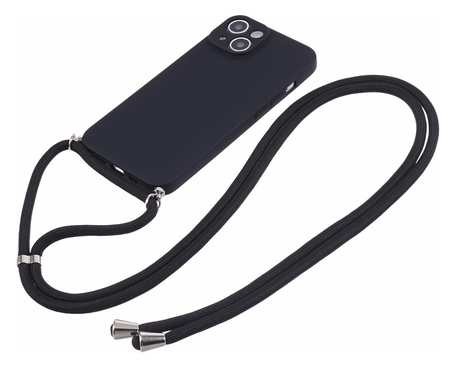 Apple iPhone 13 Hoesje met Koord en Camera Bescherming Back Cover Zwart afbeelding 6