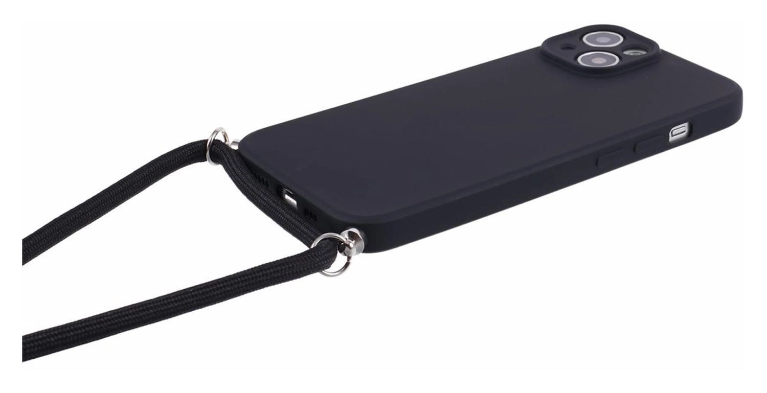 Apple iPhone 13 Hoesje met Koord en Camera Bescherming Back Cover Zwart afbeelding 7