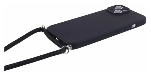 Apple iPhone 13 Hoesje met Koord en Camera Bescherming Back Cover Zwart afbeelding 7