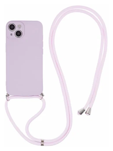 Apple iPhone 13 Hoesje met Koord en Camera Bescherming Back Cover Paars afbeelding 1