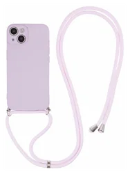 Apple iPhone 13 Hoesje met Koord en Camera Bescherming Back Cover Paars afbeelding