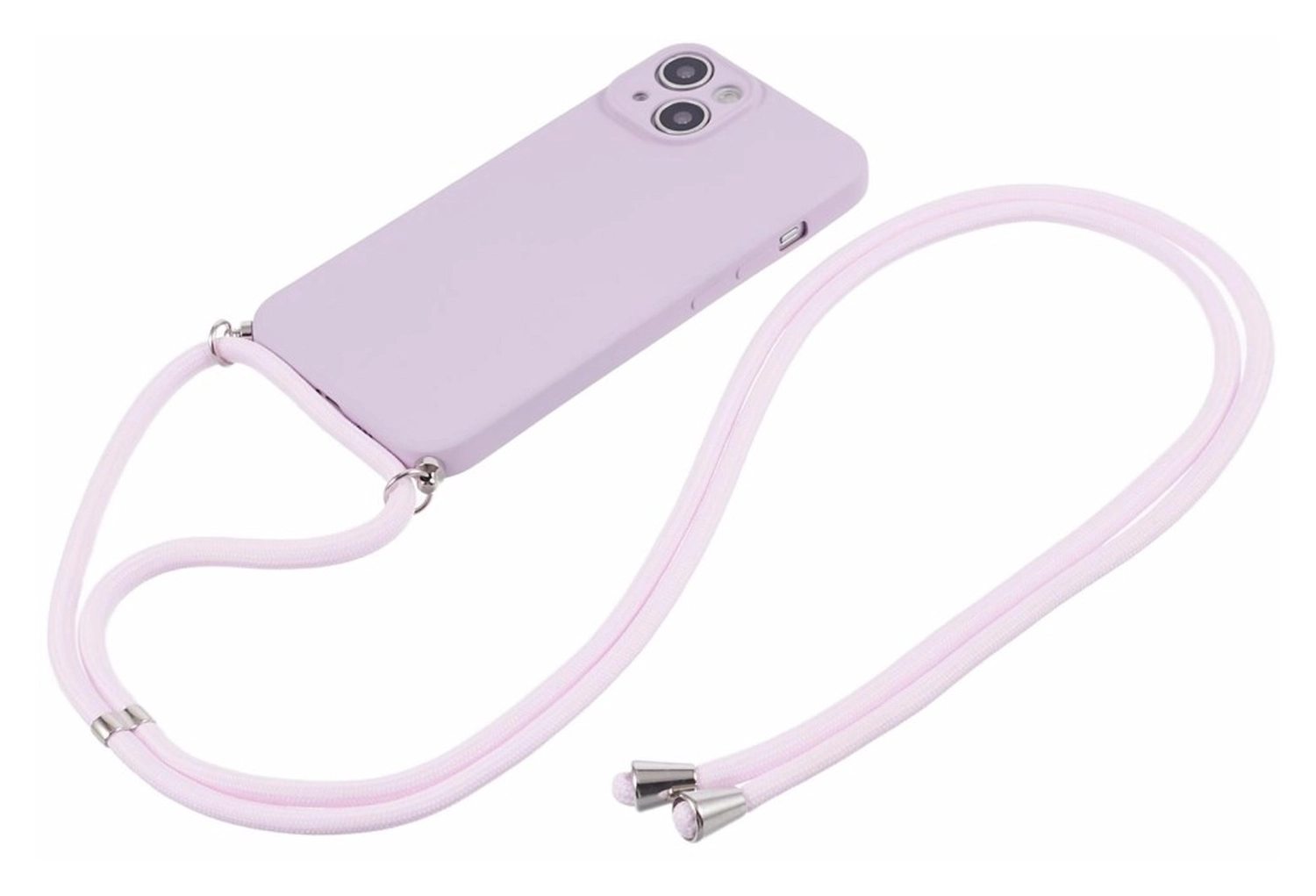 Apple iPhone 13 Hoesje met Koord en Camera Bescherming Back Cover Paars afbeelding 6