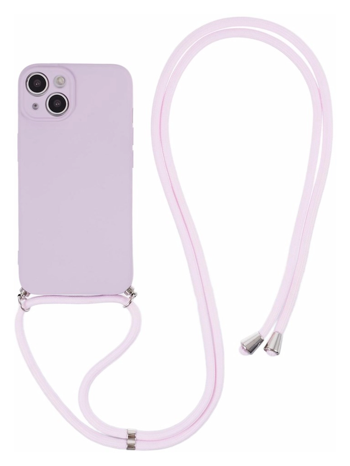 Apple iPhone 14 Hoesje met Koord en Camera Bescherming Back Cover Paars afbeelding 1