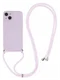 Apple iPhone 14 Hoesje met Koord en Camera Bescherming Back Cover Paars