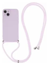 Apple iPhone 14 Hoesje met Koord en Camera Bescherming Back Cover Paars afbeelding