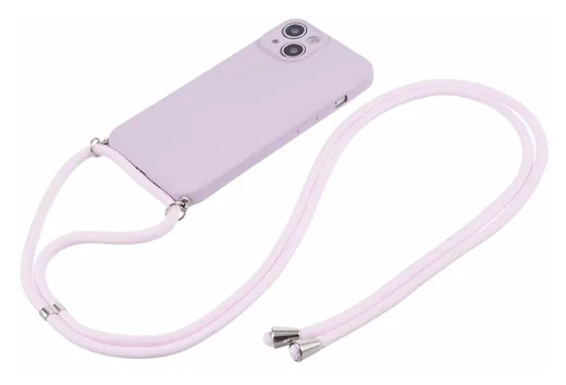 Apple iPhone 14 Hoesje met Koord en Camera Bescherming Back Cover Paars afbeelding 6