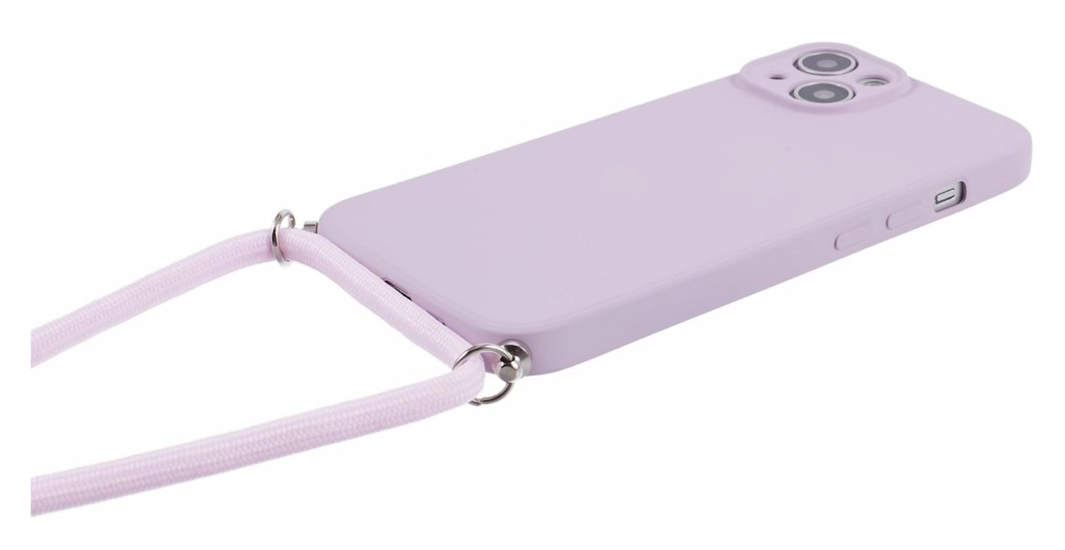 Apple iPhone 14 Hoesje met Koord en Camera Bescherming Back Cover Paars afbeelding 7