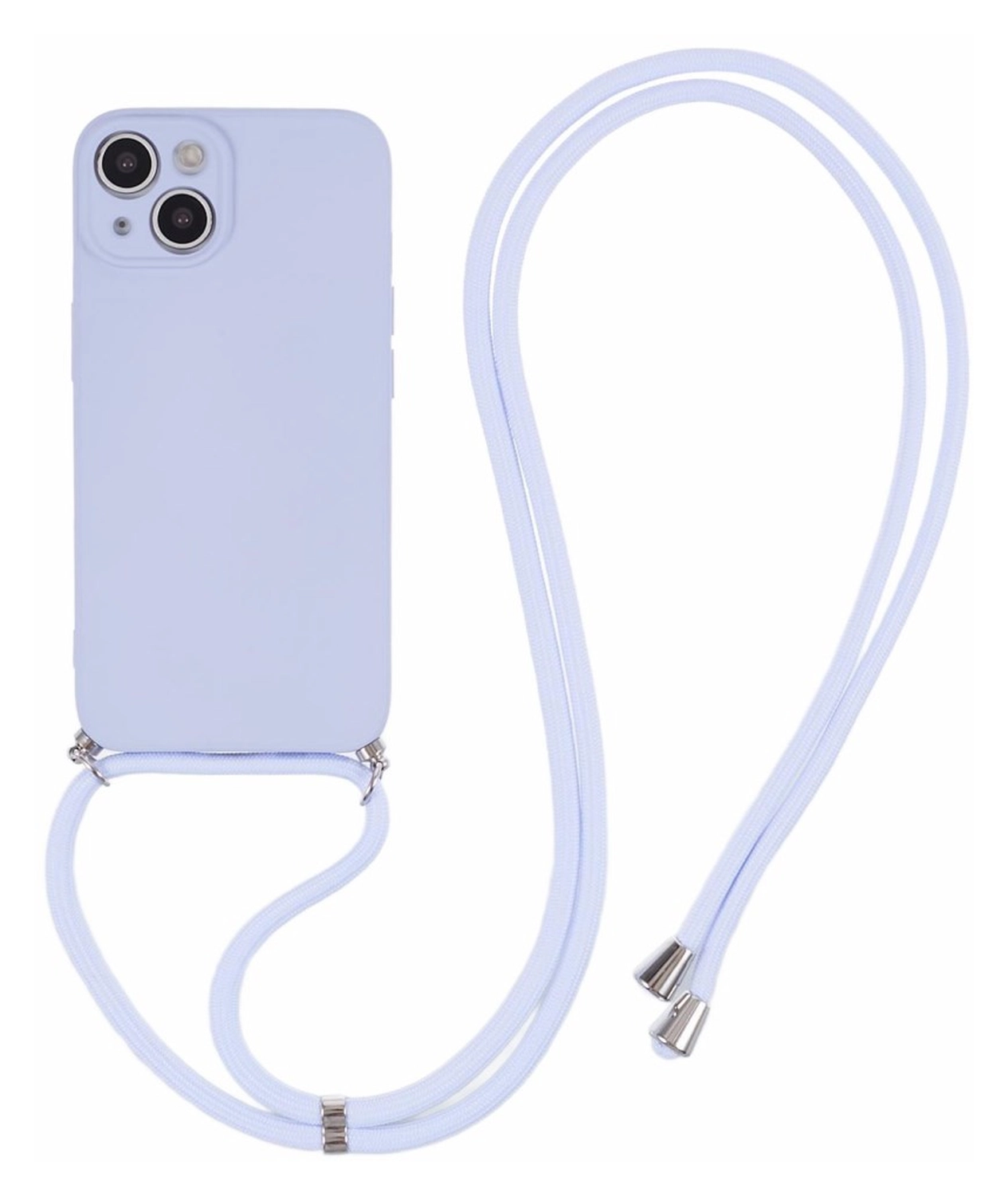 Apple iPhone 14 Hoesje met Koord en Camera Bescherming Back Cover Lichtpaars afbeelding 1