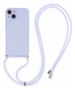 Apple iPhone 14 Hoesje met Koord en Camera Bescherming Back Cover Lichtpaars