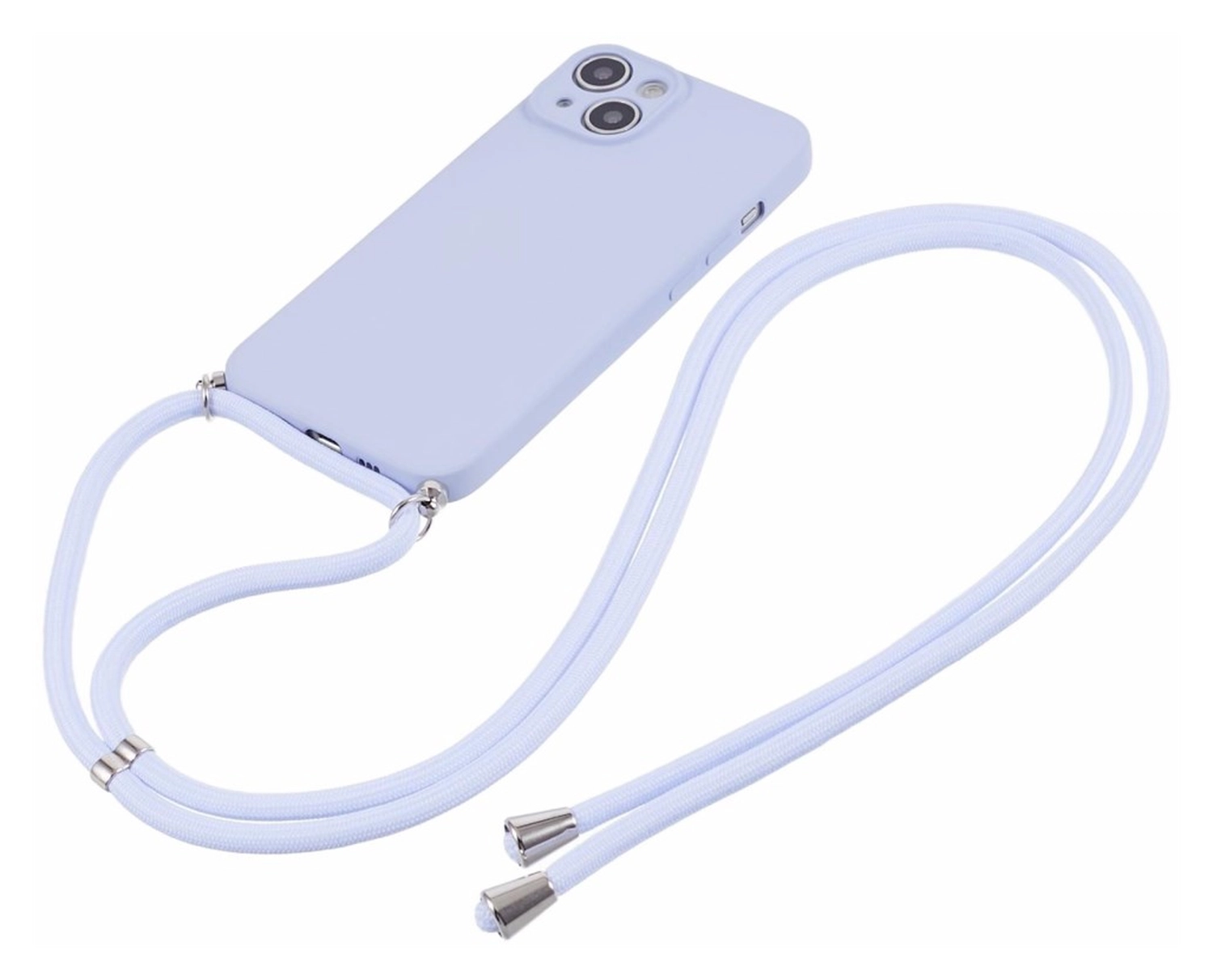 Apple iPhone 14 Hoesje met Koord en Camera Bescherming Back Cover Lichtpaars afbeelding 6