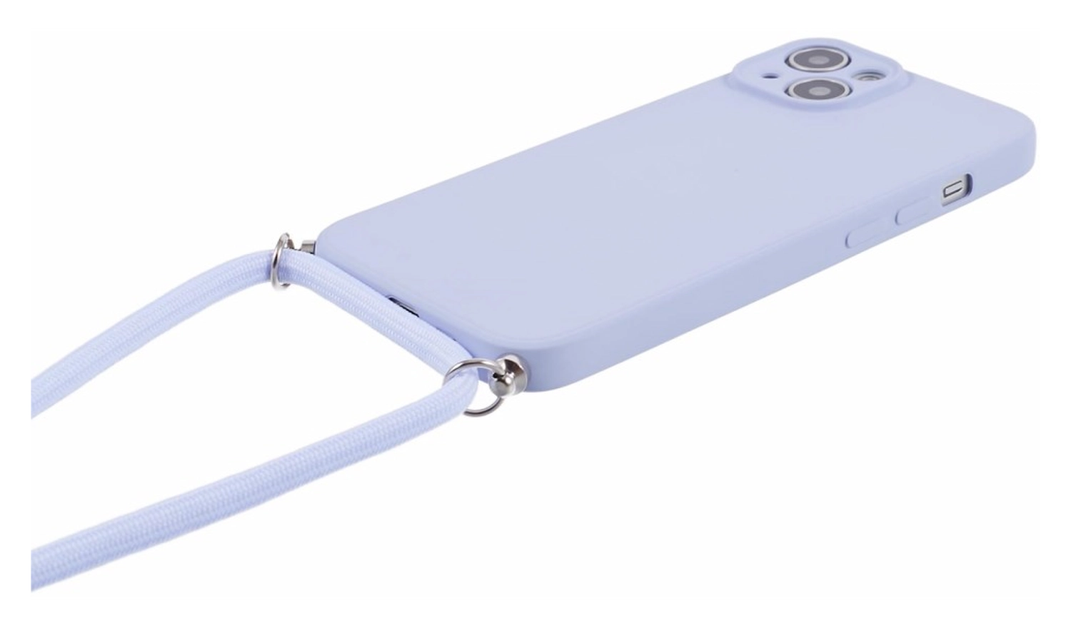 Apple iPhone 14 Hoesje met Koord en Camera Bescherming Back Cover Lichtpaars afbeelding 7