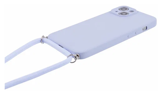 Apple iPhone 14 Hoesje met Koord en Camera Bescherming Back Cover Lichtpaars afbeelding 7