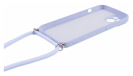 Apple iPhone 14 Hoesje met Koord en Camera Bescherming Back Cover Lichtpaars afbeelding 8