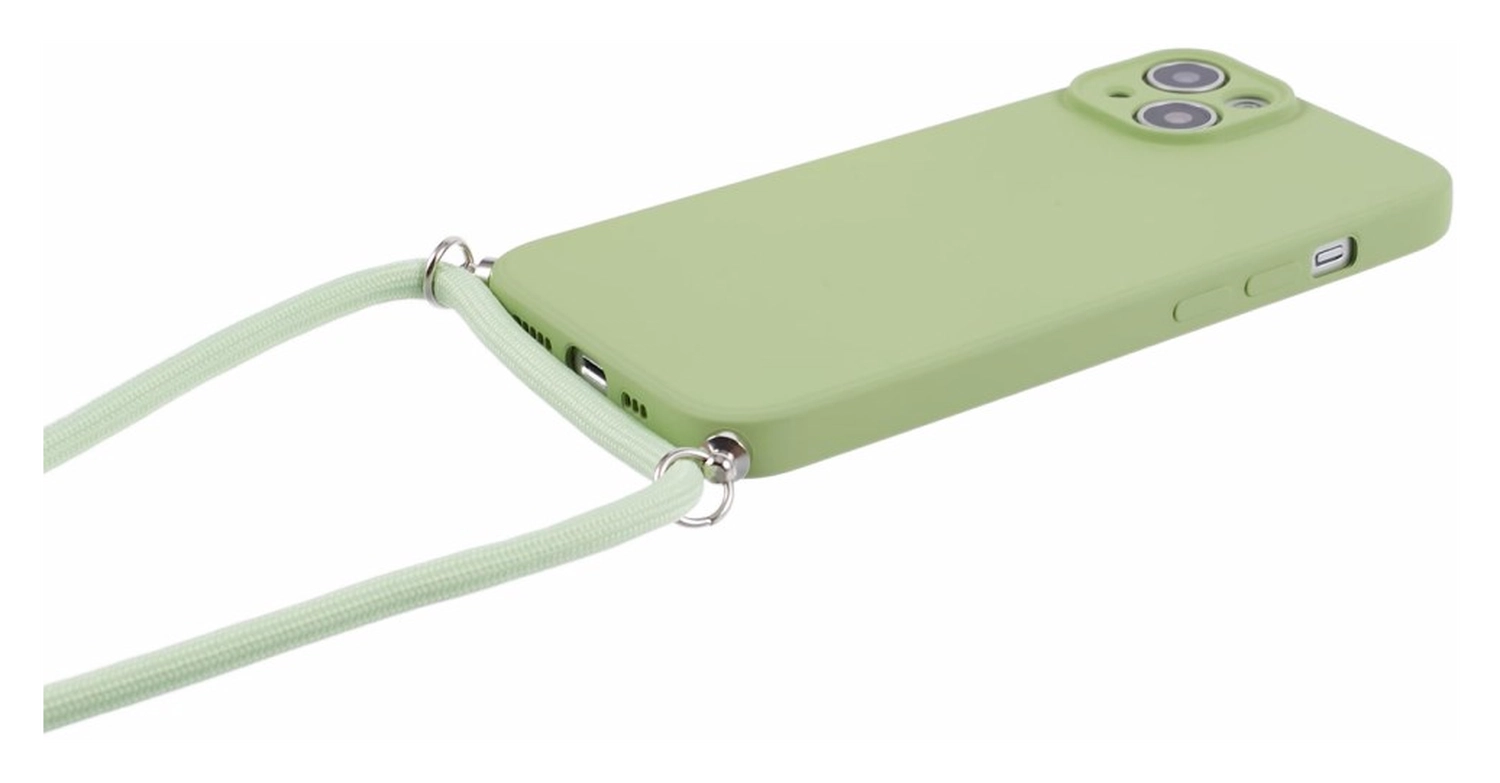 Apple iPhone 14 Hoesje met Koord en Camera Bescherming Back Cover Matcha Groen afbeelding 6